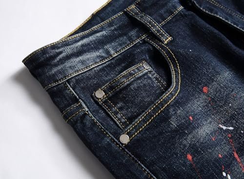 Men's Ripped Regular Fit Stretch Jeans