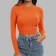 Womens Long Sleeve T Shirts Slim Fit Trendy Autumn Winter Basic Shirt Casual Tee Solid Color Comfortable Tops