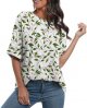 Short Sleeve Blouses for Women Women's Casual Floral Printed Tops Short Sleeve T Shirt Vacation Blouses