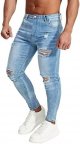 Men's Ripped Skinny Jeans Stretchy Slim Fit Jeans Pants