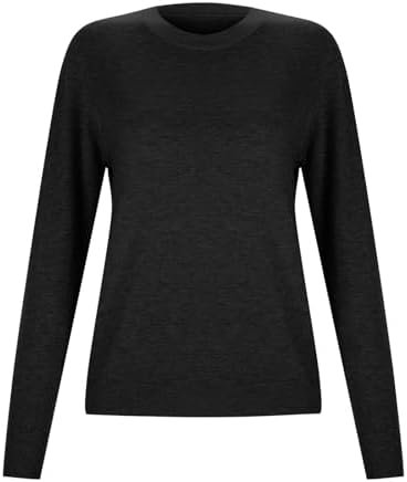 Women's Casual Crew Neck Solid Color Pullover Sweater Pullover Sweaters Juniors