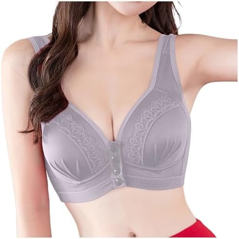 Women Sexy Lace Front Button Shaping Cup Shoulder Strap Large Size Underwire Bra 36ddd Sports Bras for Women