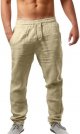 Mens Fashion Casual Printed Pocket Lace Up Pants Large Size Pants M 1