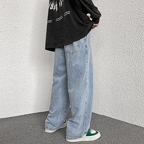 Fashion Big Loose Relaxed Fit Straight Leg Jeans Denim Pants Outdoor