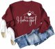 Women's Sweatshirt Letter Print Round Neck Long Sleeve Shirt Tunic Top Casual Fall Fashion Hoodless Clothing