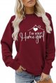 Women's Sweatshirt Letter Print Round Neck Long Sleeve Shirt Tunic Top Casual Fall Fashion Hoodless Clothing