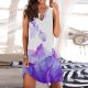 Women Summer Casual Sexy Sleeveless Floral Print Loose Beach Mini Dress Bandage Short Sleeve Dress for Women