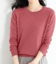 Women's Casual Crew Neck Solid Color Pullover Sweater Women Knit Tops