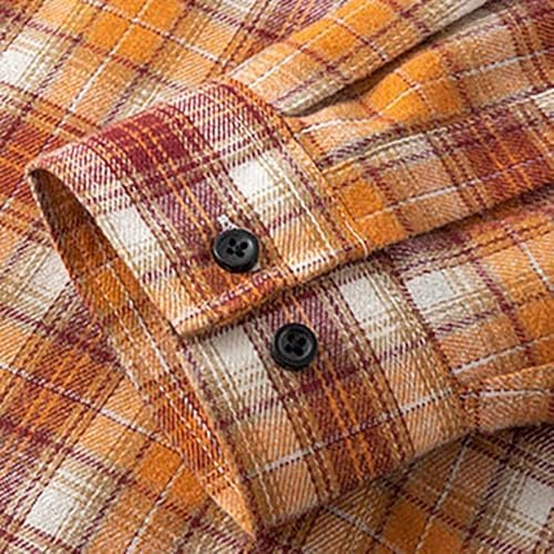 Men's Plus Size Casual Fashion Loose Plaid Long Sleeved Shirt Plus Size Apparel