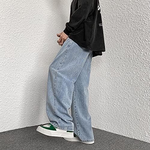 Fashion Big Loose Relaxed Fit Straight Leg Jeans Denim Pants Outdoor